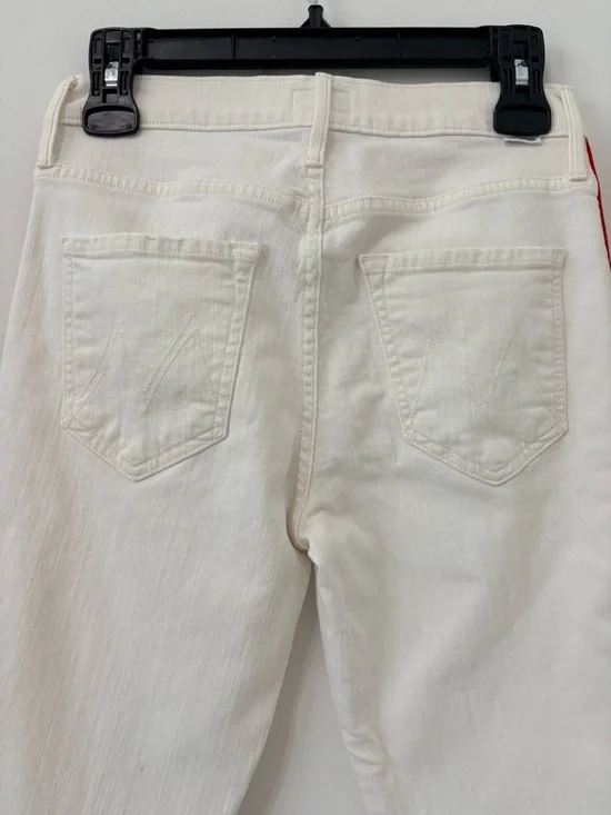 #319 MOTHER Retail $228 Mid Rise Dazzler Crop Sz 27 Whipping The Cream PinkRacer - Picture 7 of 15